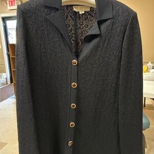 St. John Black and Silver Textured Jacket